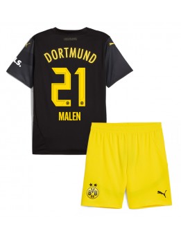 Borussia Dortmund Donyell Malen #21 Replika Borta Kläder Barn 2024-25 Kortärmad (+ byxor)